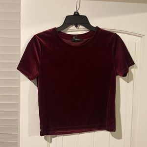 Velvet Ribbed Crop Top